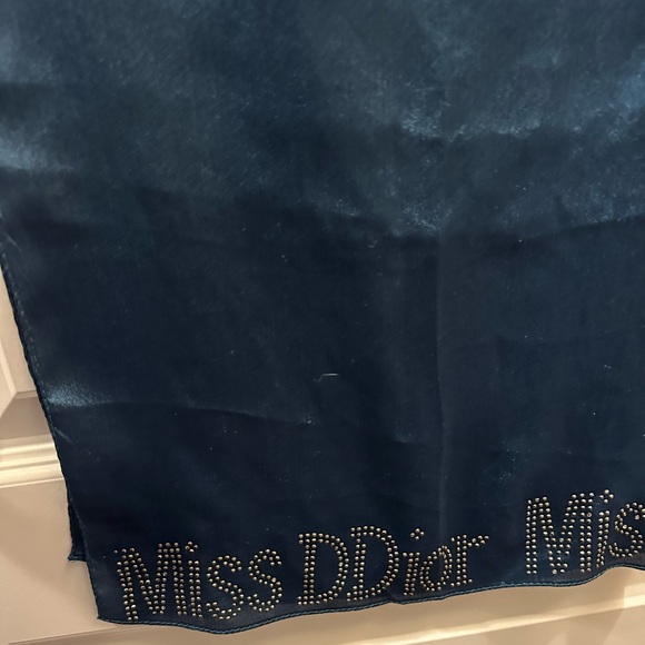 Miss Dior Silk Scarf Dark Green 64” x 26” - Picture 1 of 8